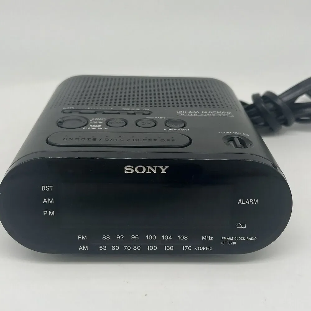 Sony Dream Machine Clock Radio - Black (ICFC218) Tested And Working